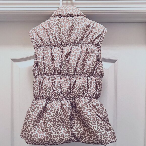 Beverly Hills Princess Girls Cheetah Print Puffy Vest-Size 7-8-Pockets-Tan/Cream - Picture 10 of 16